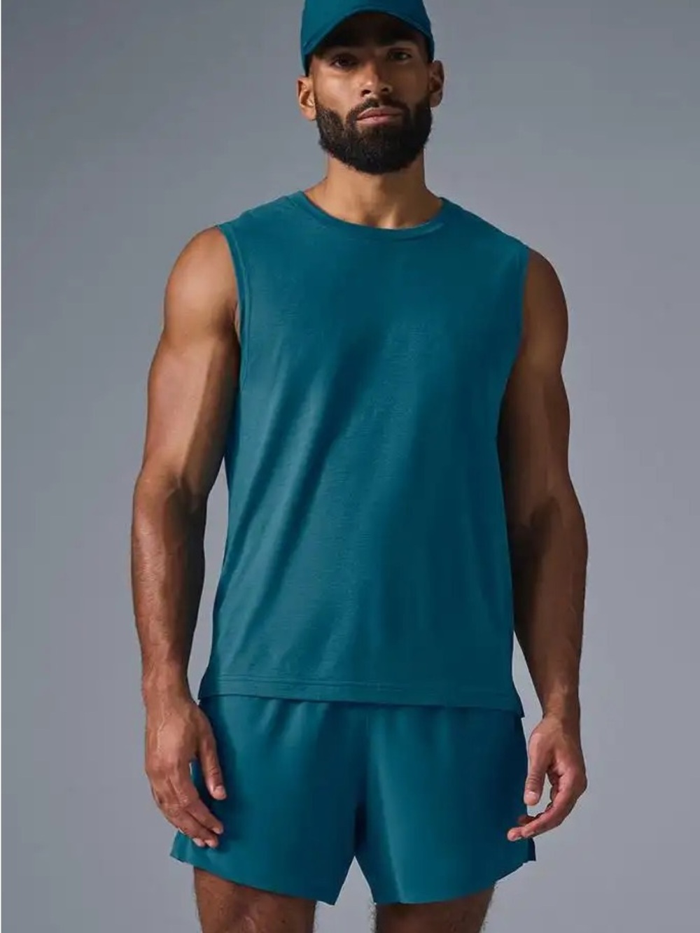 NWT ALO Yoga Triumph Muscle Tank Oceanic Teal Men’s M M2033R